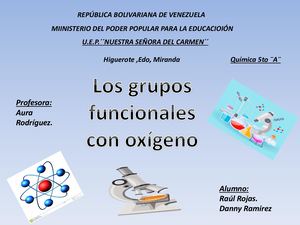 Los grupos funcionales con oxígeno
