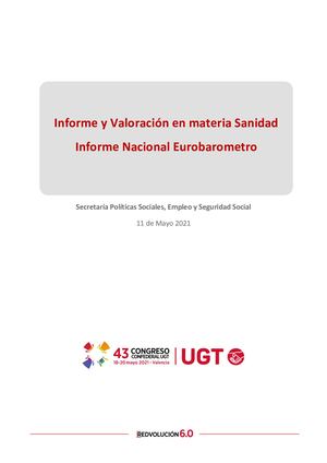 INFORME Y VALORACIÓN EN MATERIA DE SANIDAD.