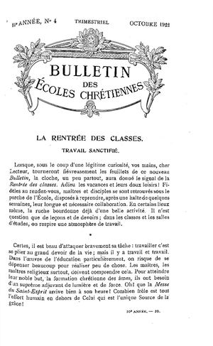 Ecoles Chrétiennes 1922-04