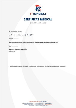 2021 22 Certificat Medical