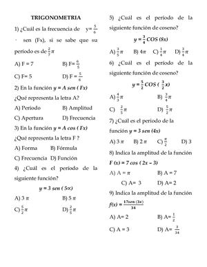 Ejercicio De Funcion De Seno Y Coseno 2020