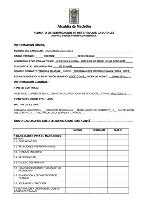 2 Formato De Verificación De Referencias Angela Maria Cano Ospina