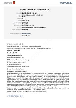 Sentencia  16/ 2/ 2021