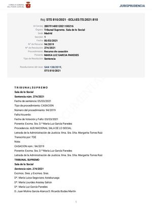 Sentencia 5/3/2021