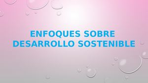 Enfoques Sobre Desarrollo Sostenible