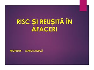 Risc Si Reusita îN Afaceri
