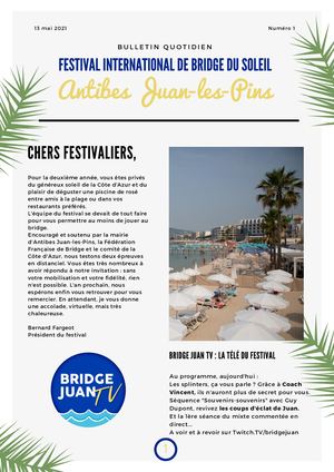 Bulletin Quotidien Bridge Juan numéro 1