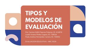 Tipos Y Modelos De Evaluacion
