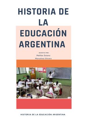 Historia De La Educación Argentina