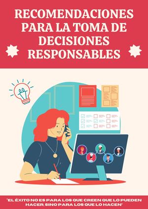 Recomendaciones Para La Toma De Decisiones Responsables-cartilla
