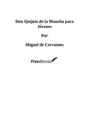 Don Quijote De La Mancha Para Jóvenes
