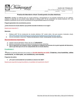 Práctica De Laboratorio Virtual 2 Circuito Electrico