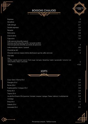 Menu Batteurs D'or - Nancy