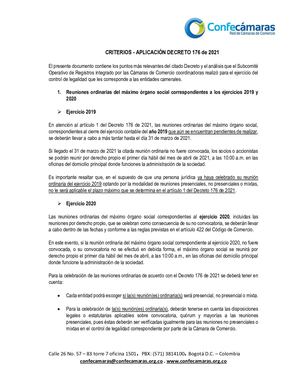 Criterios Aplicación Decreto 176 De 2021