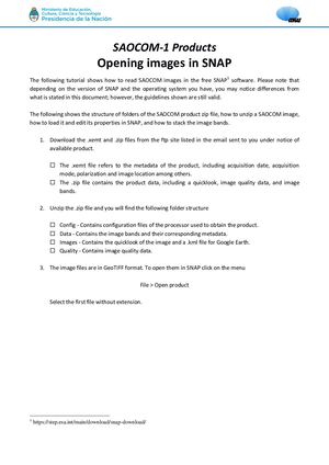 Saocom 1 Apertura De Imagenes En Snap V1 En