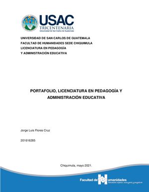 Portafolio, Jorge Luis Flores Cruz, Licenciatura En Pedagogía Y Administración Educativa