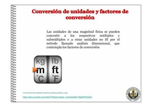 Conversión De Unidades Y Factores De Conversion