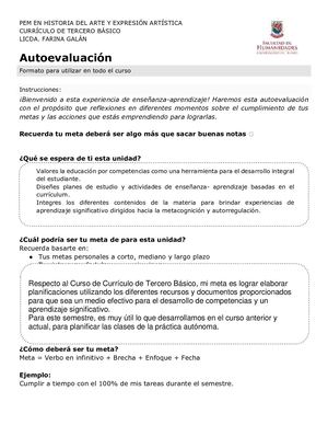 Autoevaluación Tercero