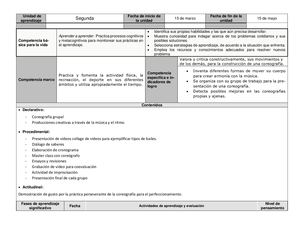 Planificación Danza Tercero Bco