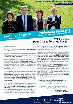 Lettre de candidature aux électeurs