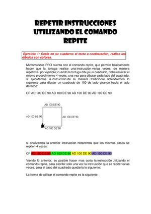 Repetir Instrucciones Utilizando El Comando Repite