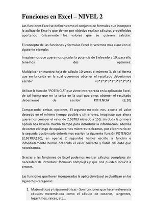 Funciones En Excel Nivel 2