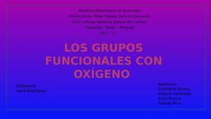Los Grupos Funcionales Con Oxígeno