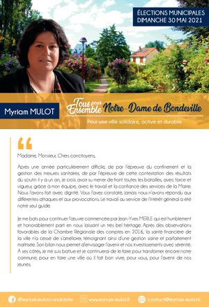 Programme Myriam MULOT - élections municipales 2021