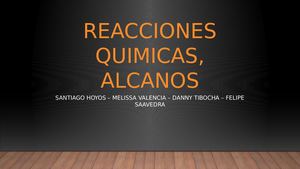Reacciones Quimicas, Alcanos
