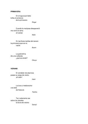 Haikus De Las Cuatro Estaciones