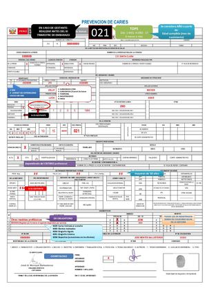 MODELOS DE FUAS PRESENCIALES 021 PREVENCION DE CARIES