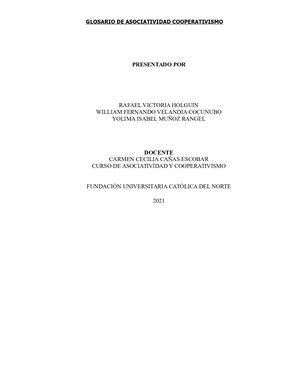 Diccionario Asociatividad Y Cooperativismo