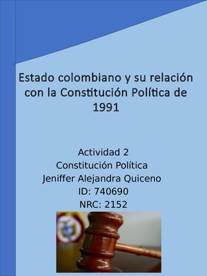 Estado Colombiano Y Su Relación Con La Constitución