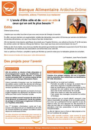 Bulletin Banque Alimentaire Mai 2021