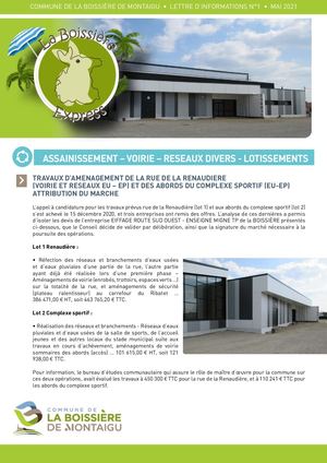 Lettre D'informations Municipales N° 1 2021