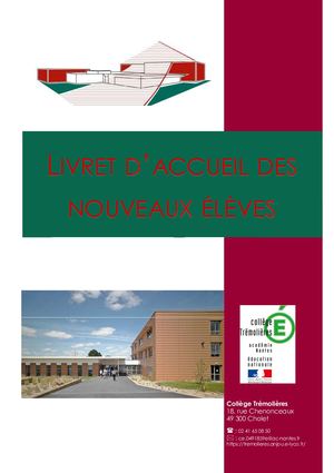 Livret Accueil 6ème Trémolières