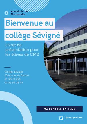 Livret d'acccueil au collège Sévigné