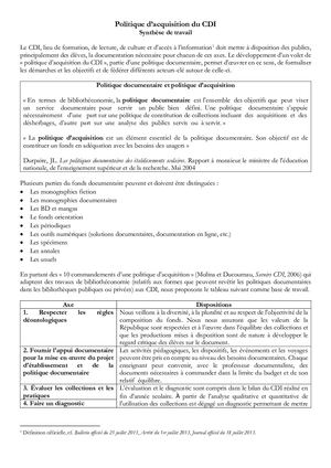 Politique acquisition CDI