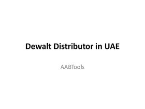 Dewalt Distributor In Uae