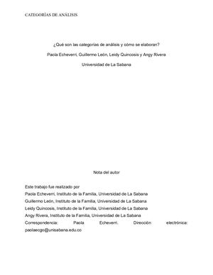 5. Qué Son Las Categorias De Análisis - Retroalimentado