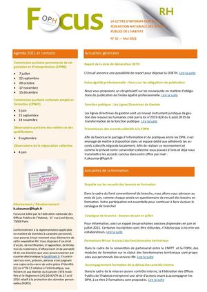 Newsletter FOCUS RH #15 Mai 2021