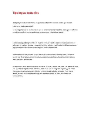 Tipologías Textuales