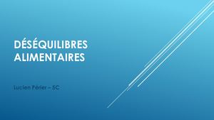 Déséquilibres Alimentaires Lucien Tristan