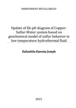 Update of Eh-pH diagram of Copper-Sulfur-Water system based on geochemical model of sulfur behavior in low temperature hydrothermal fluid