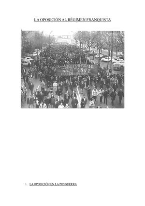 La Oposición Al Régimen Franquista