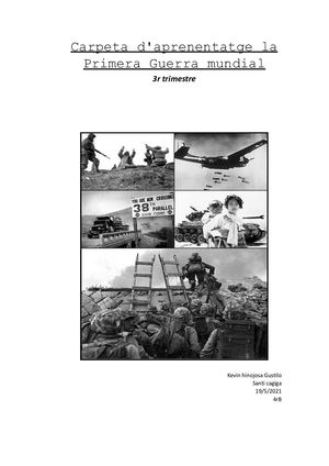 Carpeta D'aprenentatge La Primera Guerra Mundial 4t B