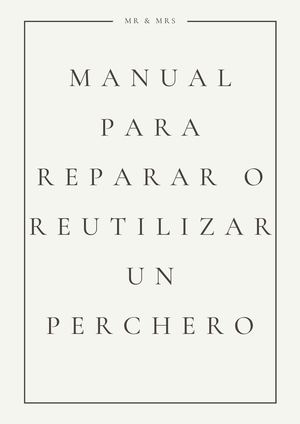 Manual para reparar o reutilizar un perchero