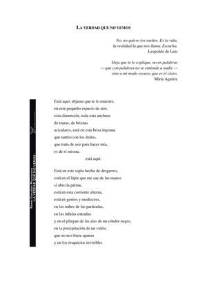 La verdad que no vemos (1r. poema)