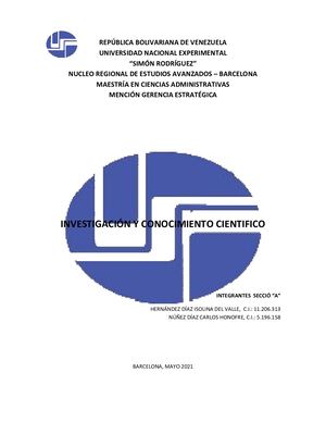 Investigación Y Conocimiento Cientifico