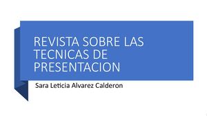 Definiciones de Tecnicas de Presentacion